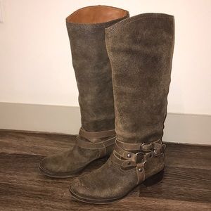 Tall Brown Lucky Brand Boots withBuckle Detail